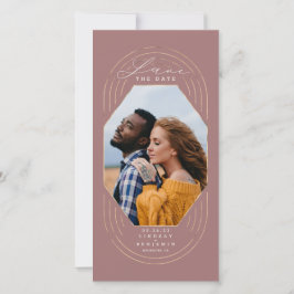 Reserve A Data Rosa do Modern Boho Dusty e Dourado Salvar a Foto 