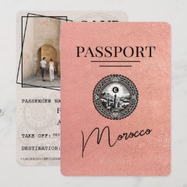 Reserve A Data Rosa Dourado Passaporte Marrocos Salvar Data
