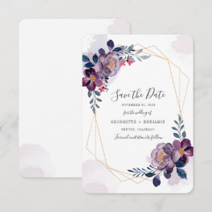 Reserve A Data Rosa Floral Florido Script Geométrico Salvar a Dat