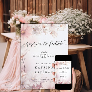 Reserve A Data rosa margarita floral guardar la fecha