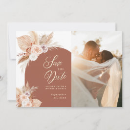 Reserve A Data Rosa Pampas Terracotta Arch Boho Foto Casamento