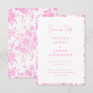 Reserve A Data Rosa Quente Casamento Vintage Save Date Chinoiseri