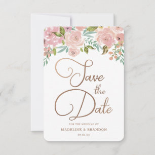 Reserve A Data Rosa Sedutora Vintage Rosa Poeirento Floral Aquare