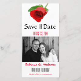 Reserve A Data Rosa vermelha de Aquarela - Salve o Cartão-Postal