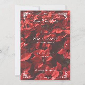Reserve A Data Rosa Vermelha Romântica | Floral Elegante Personal
