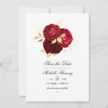 Rosa Vintage Vermelha e Dourada Quinceañera