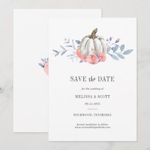 Reserve A Data Rosas cor-de-rosa-queda Pumpkin Branco Aquarela Fl