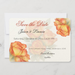 Reserve A Data Rosas de Aquarela Elegantes Pastel Pétalas