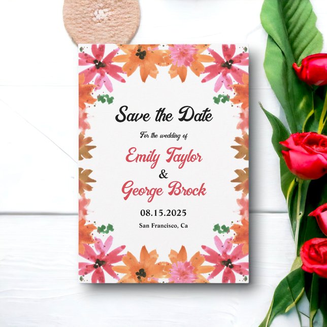 Reserve A Data Rosas de Boho para o interior Elegante Casamento o (Criador carregado)