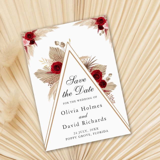 Reserve A Data Rosas de Borgonha e Grass de Pampas Salvem o Cartã (Criador carregado)