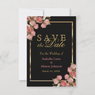 Reserve A Data Rosas De Casamento Rosa Elegante - Salve A Data