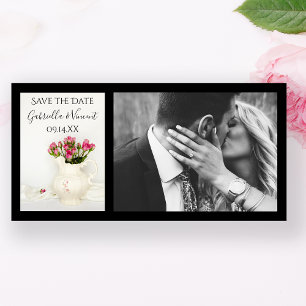Reserve A Data Rosas do rosa do jarro do vintage que Wedding