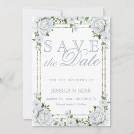 Reserve A Data Rosas Elegantes & Casamento Floral de Borda Pratea
