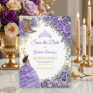 Reserve A Data Rosas Lavanda Ocidental Dourado Quinceañera Countr