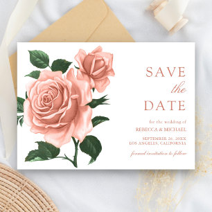 Reserve A Data Rosas Peaches Empoeiradas Rústicas Vintage Casamen