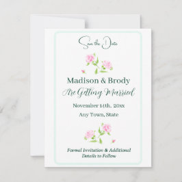 Reserve A Data Rosas Pintadas à Mão em Aquarela SALVE A DATA