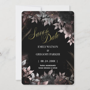 Reserve A Data Rosas Pretos de Ferrugem Gótica Elgant