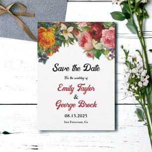 Reserve A Data Rosas Românticos Coloridos Casamento Floral Elegan