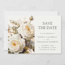 Reserve A Data Rosas Românticos Vintage Casamento com Código QR