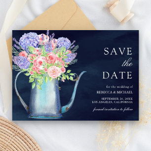 Reserve A Data Rosas Rosa Bege Hortênsia Azul Marinho Casamento