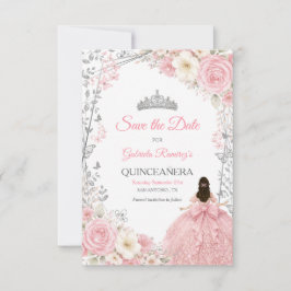 Reserve A Data Rosas Rosa Choque Douradas Quinceañera Salve a Dat