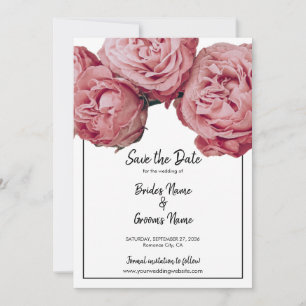 Reserve A Data Rosas Rosa Elegantes Casando Salve A Data
