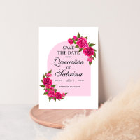 Rosas Rosa Físicas e Arco Borboleta Quinceañera