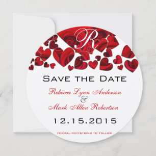 Reserve A Data Rosas Rustic Red Heart Casamento Salve a Data