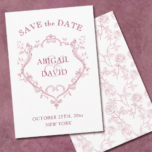 Reserve A Data Rosas Save The Date Casamento Crest Burgundy