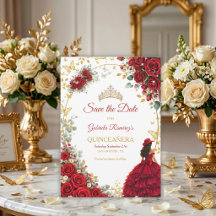 Rosas Vermelhas Borboletas Douradas Quinceañera