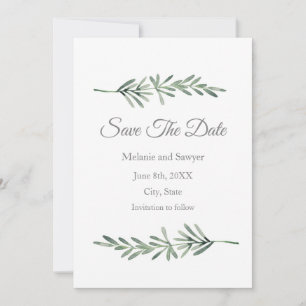 Reserve A Data Rosemary de Aquarela Salvar a Data