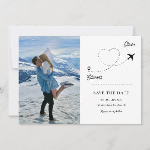 Reserve A Data Rota de viagem de avião minimalista moderna Amor c