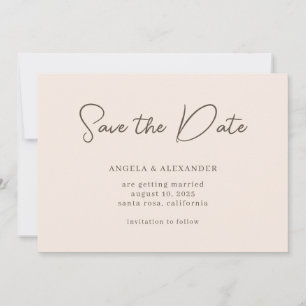 Reserve A Data Roteiro de Casamento Moderno Bege Marrom