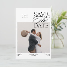 Reserve A Data Roteiro Editorial Moderno Chic Foto Dupla Face