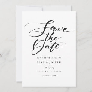 Reserve A Data Roteiro Minimalista Preto e Branco