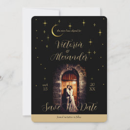 Reserve A Data Roteiro Preto e Dourado Moderno Caprichoso e Gótic