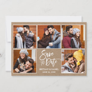 Reserve A Data Rótulo Kraft Moderno de Pincel 5 Foto