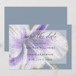 Reserve A Data Roxo Âmbar Flor Tropical Aquarela Salvar Th