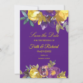 Reserve A Data Roxo Elegante e Casamento outono Dourado Salvar a 