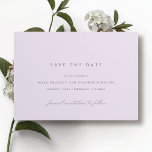 Reserve A Data Roxo Suave | Casamento Arejado com Lavanda Formal<br><div class="desc">Cartões de aviso de casamento roxo claro com acentos de caligrafia.</div>