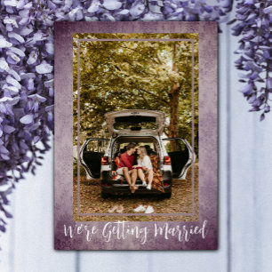 Reserve A Data Roxo Vintage Damask Foto Save The Date