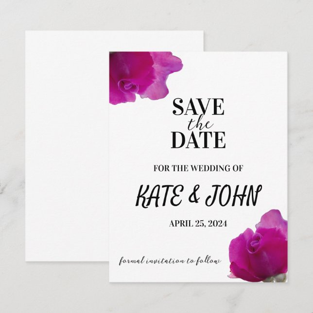 Reserve A Data Roxo Violeta Floral  (Frente/Verso)