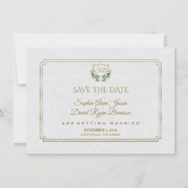 Reserve A Data Royal Dourado Crest Lush Greenery Salvar a Data