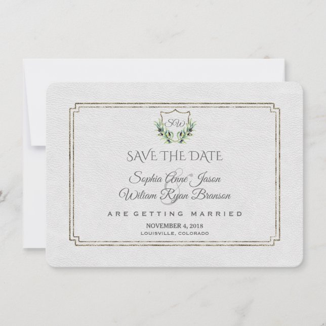Reserve A Data Royal Silver Crest Lush Greenery Salvar a Data (Frente)
