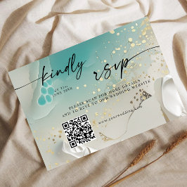 Reserve A Data RSVP Código QR | Oceano Teal Costa Etérea
