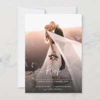 RSVP de Casamento de Fotografias de Script Elegant