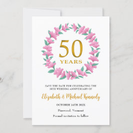 Reserve A Data Rua Floral Rosa, Rosa, do 50º Ouro