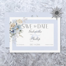 Russo Winter Frosty Blue & White Floral