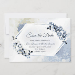 Reserve A Data Russty Blue Watercolor Floral