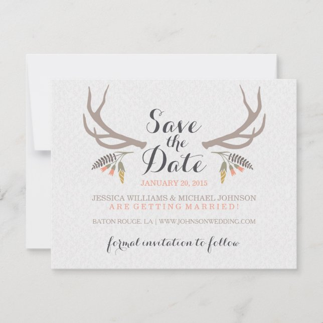 Reserve A Data Rustic Antlers Salva a Data (Frente)